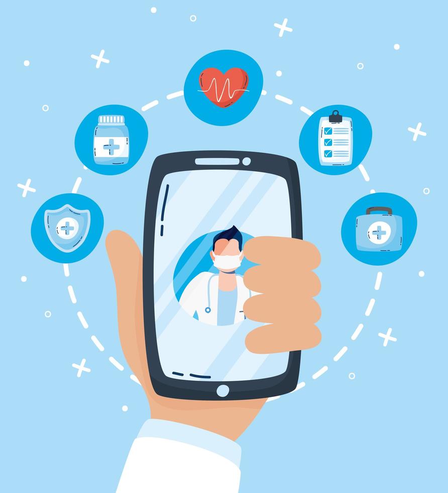 Online-Gesundheitstechnologie über Smartphone vektor