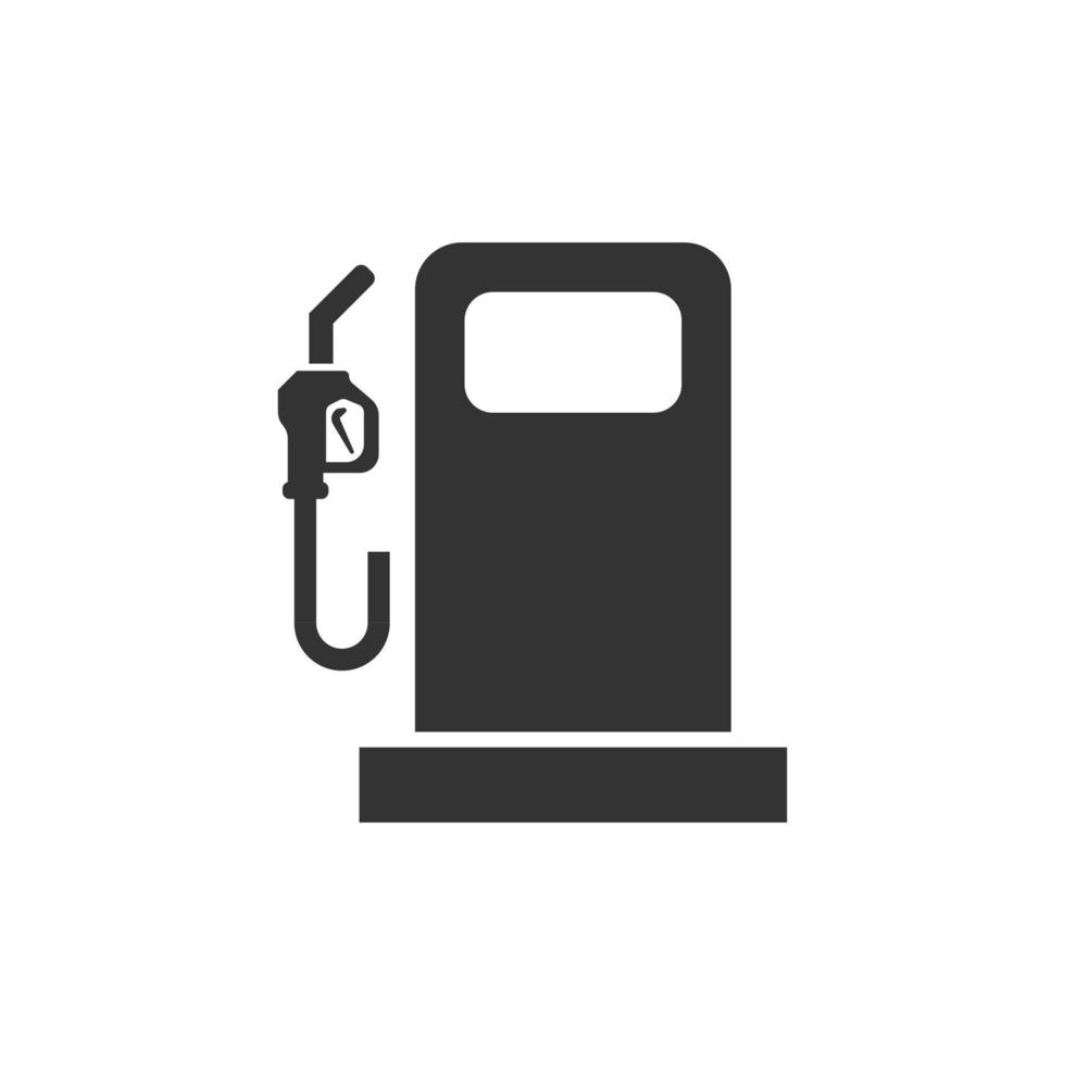 bränsle pump ikon i platt stil. gas station tecken vektor illustration på vit isolerat bakgrund. bensin företag begrepp.