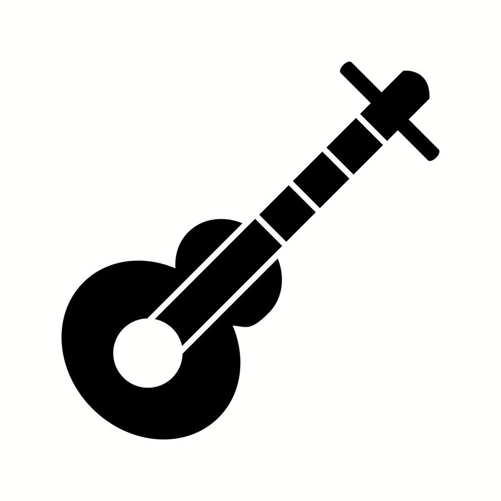 einzigartiges Gitarrenvektor-Glyphen-Symbol vektor