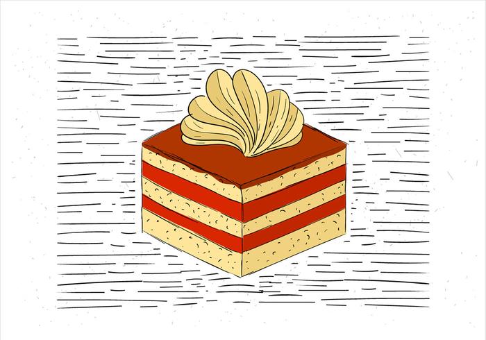 Freie Hand gezeichnet Vektor Stück Kuchen Illustration