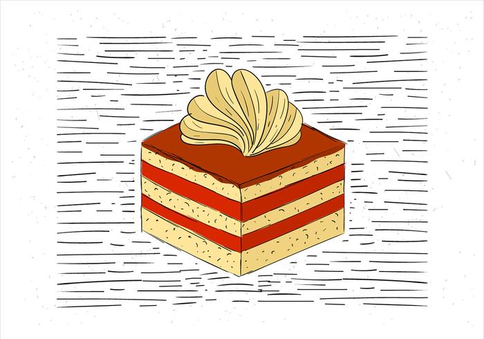 fri handritad vektor bit tårta illustration