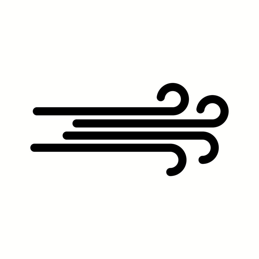 einzigartiges Windvektor-Glyphen-Symbol vektor
