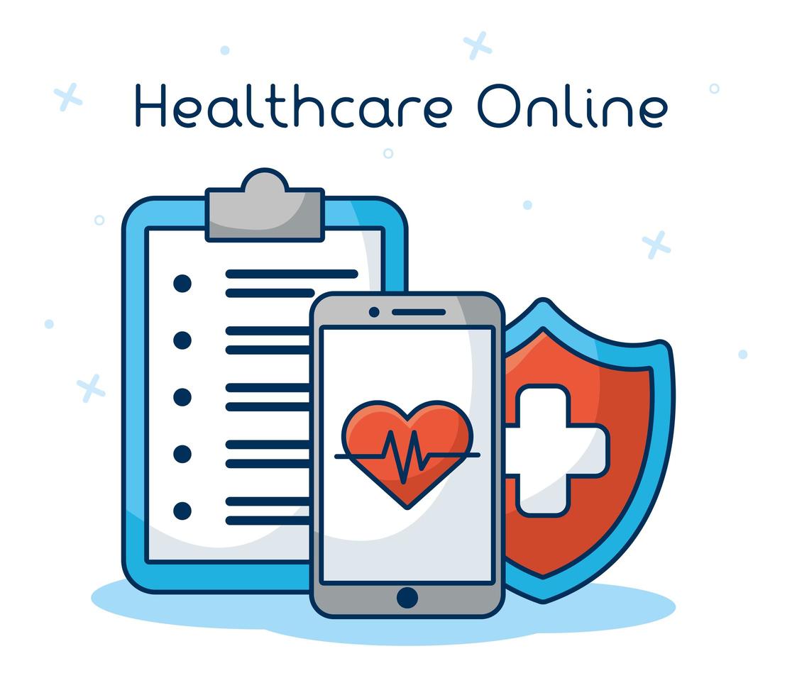online sjukvårdsteknik via smartphone vektor