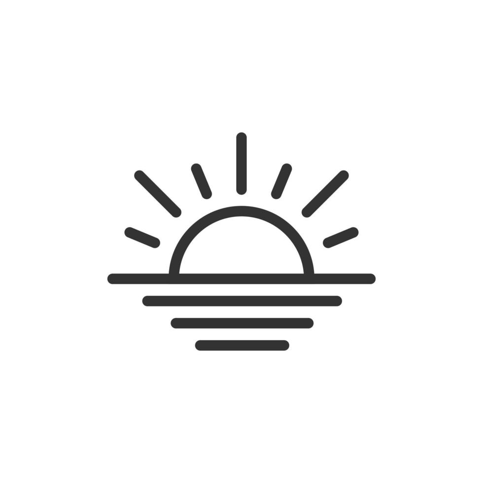 Sonnensymbol im flachen Stil. Sonnenlichtzeichen-Vektorillustration auf weißem lokalisiertem Hintergrund. Tageslicht Geschäftskonzept. vektor