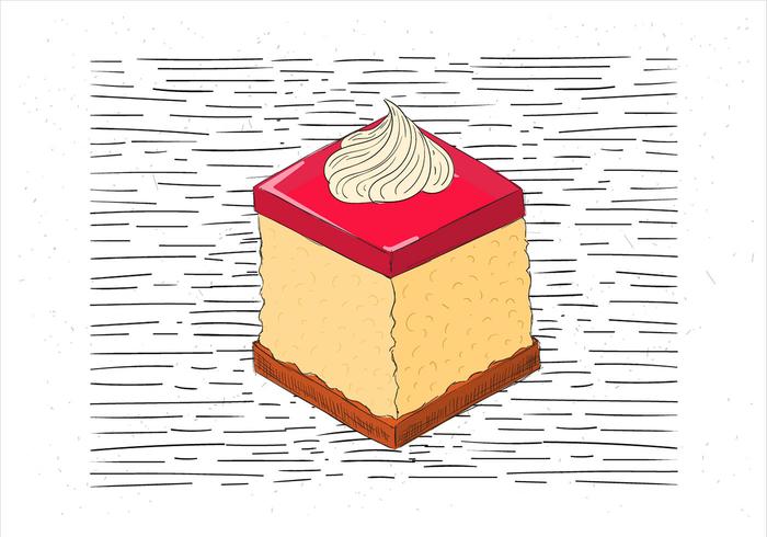 Freie Hand gezeichnet Vektor Stück Kuchen Illustration