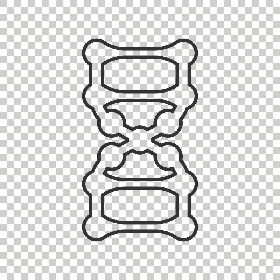 dna molekyl ikon i platt stil. atom vektor illustration på vit isolerat bakgrund. molekyl spiral tecken företag begrepp.