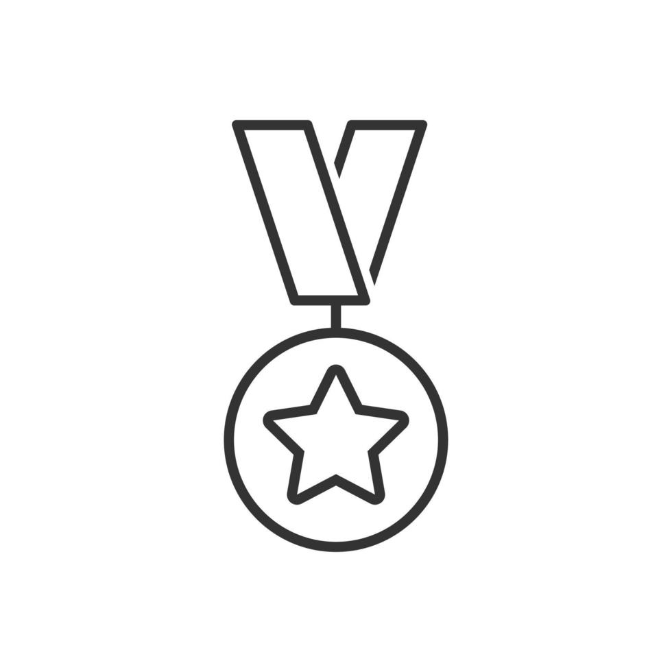 medalj ikon i platt stil. pris- tecken vektor illustration på vit isolerat bakgrund. trofén tilldela företag begrepp.