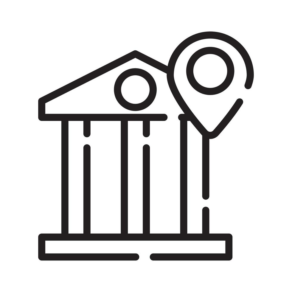 Bank-Standort-Vektor-Stil-Illustration. Symbol für den Umriss von Unternehmen und Finanzen. vektor
