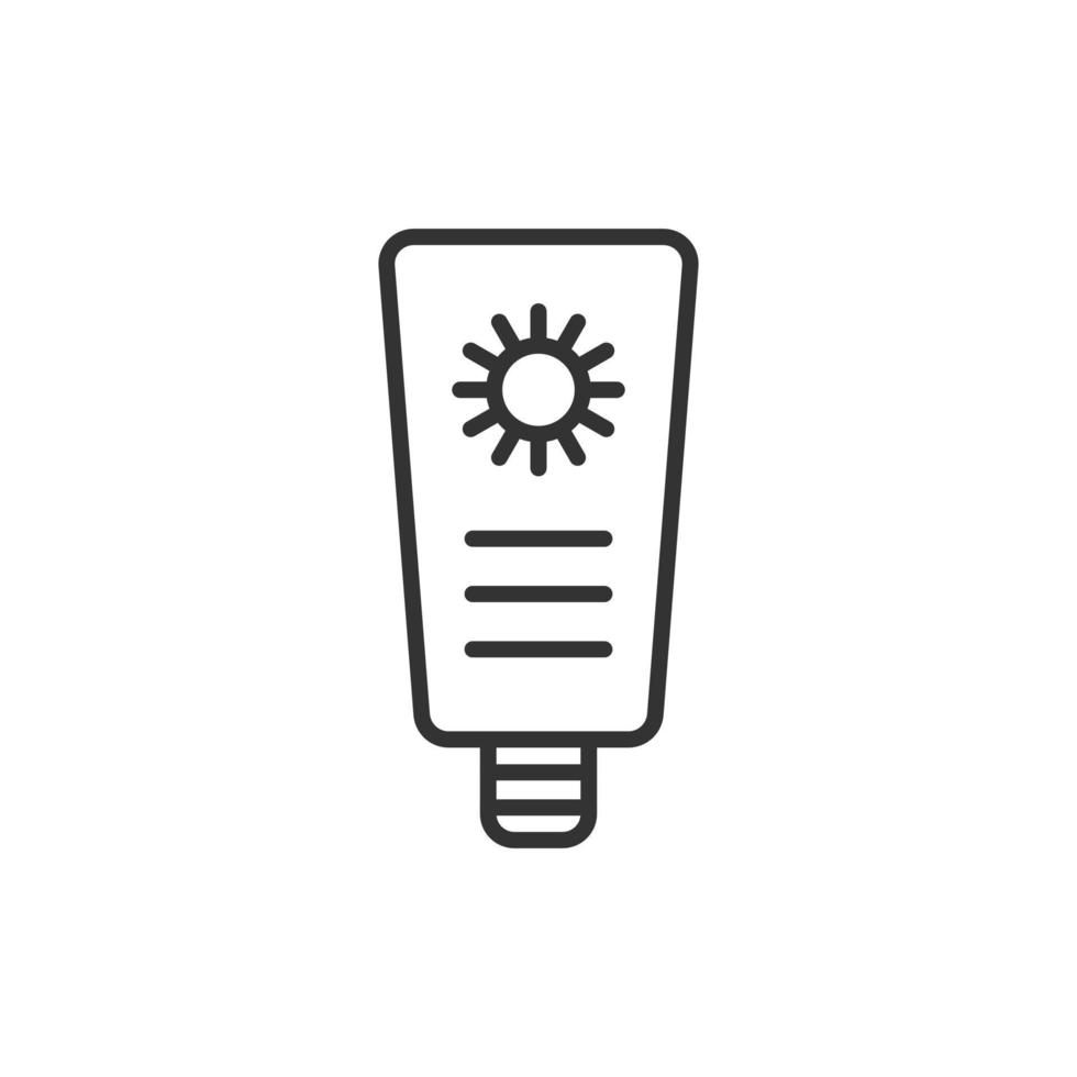 Sonnenschutz-Symbol im flachen Stil. Sonnencreme-Vektorillustration auf weißem, isoliertem Hintergrund. spf Pflege Geschäftskonzept. vektor