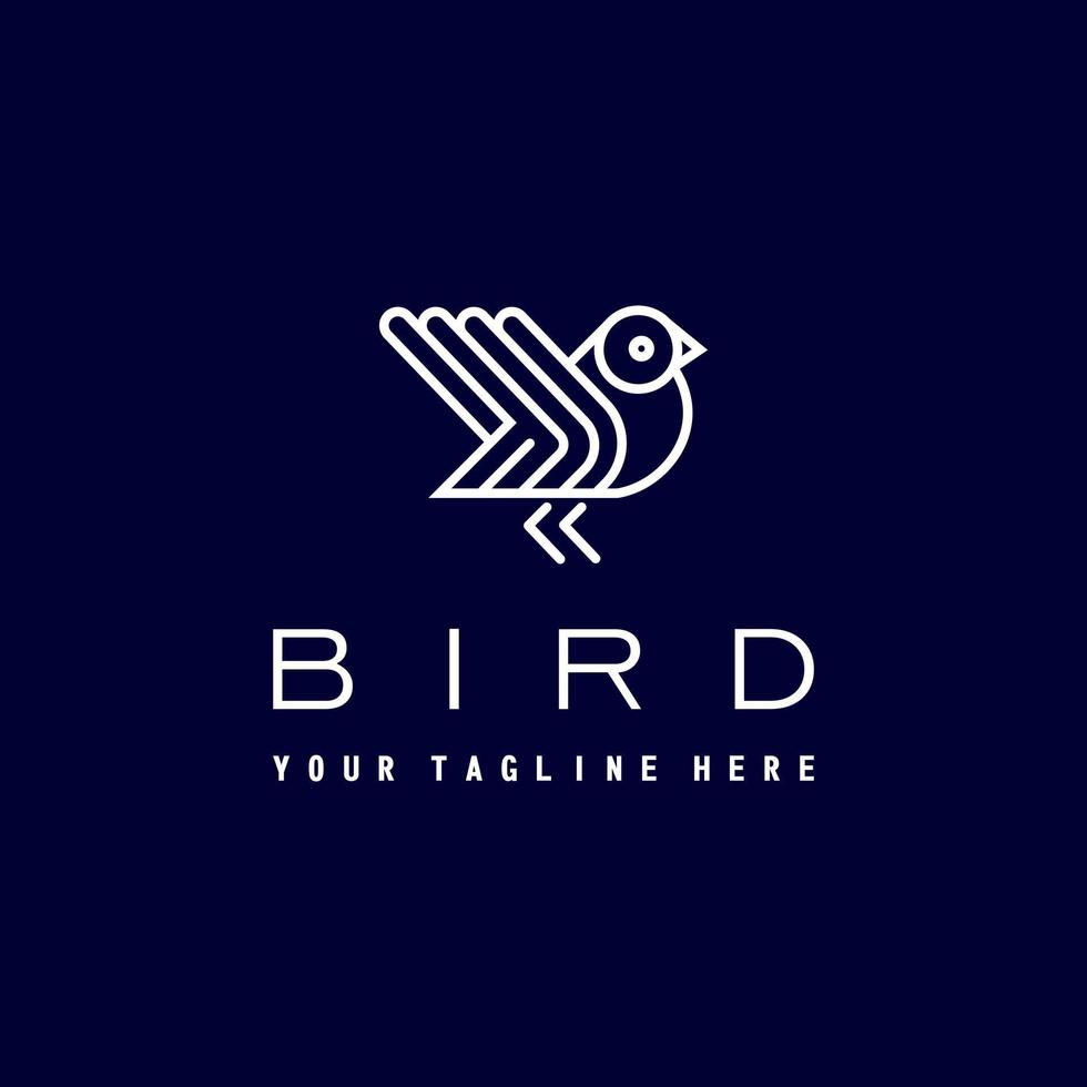 einfache und sehr attraktive Linie aus Vogel im Baumstamm Bild Grafik Symbol Logo Design abstraktes Konzept Vektor Stock. kann als Symbol für Tiere verwendet werden.