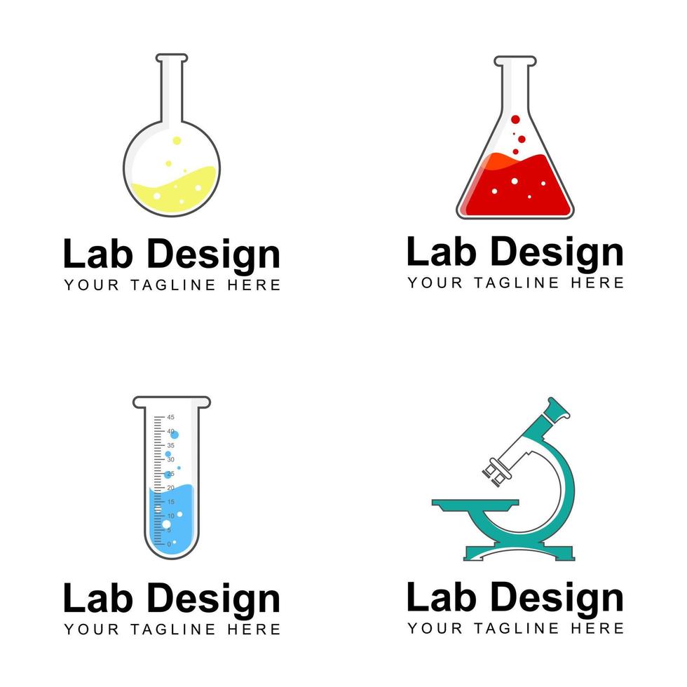 Geräte oder Werkzeuge, die in Labors verwendet werden, Bildgrafik, Symbol, Logo, Design, abstraktes Konzept, Vektorbestand. kann als Symbol für Forschung oder Chemie verwendet werden vektor