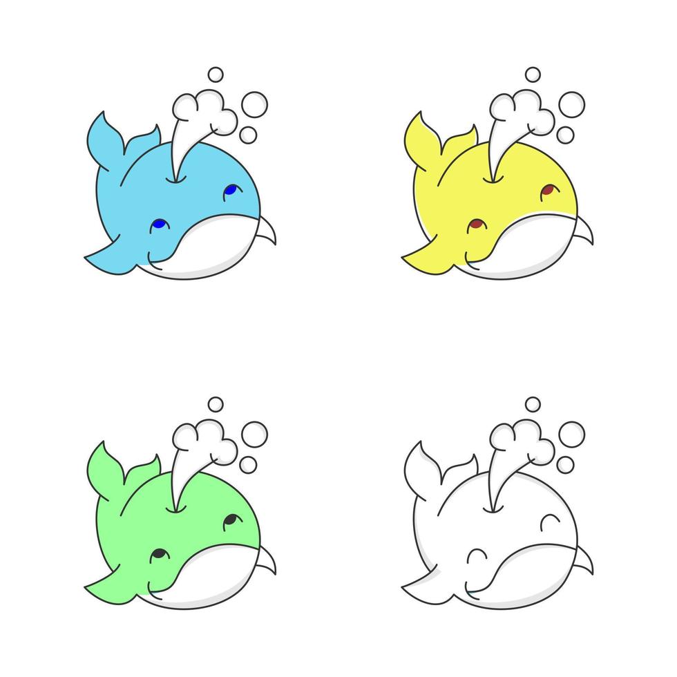 Süßer Baby-Delphin mit blasendem Wasser Bild Grafik Symbol Logo Design abstraktes Konzept Vektor Stock. kann als Symbol für Tiere oder Cartoons verwendet werden