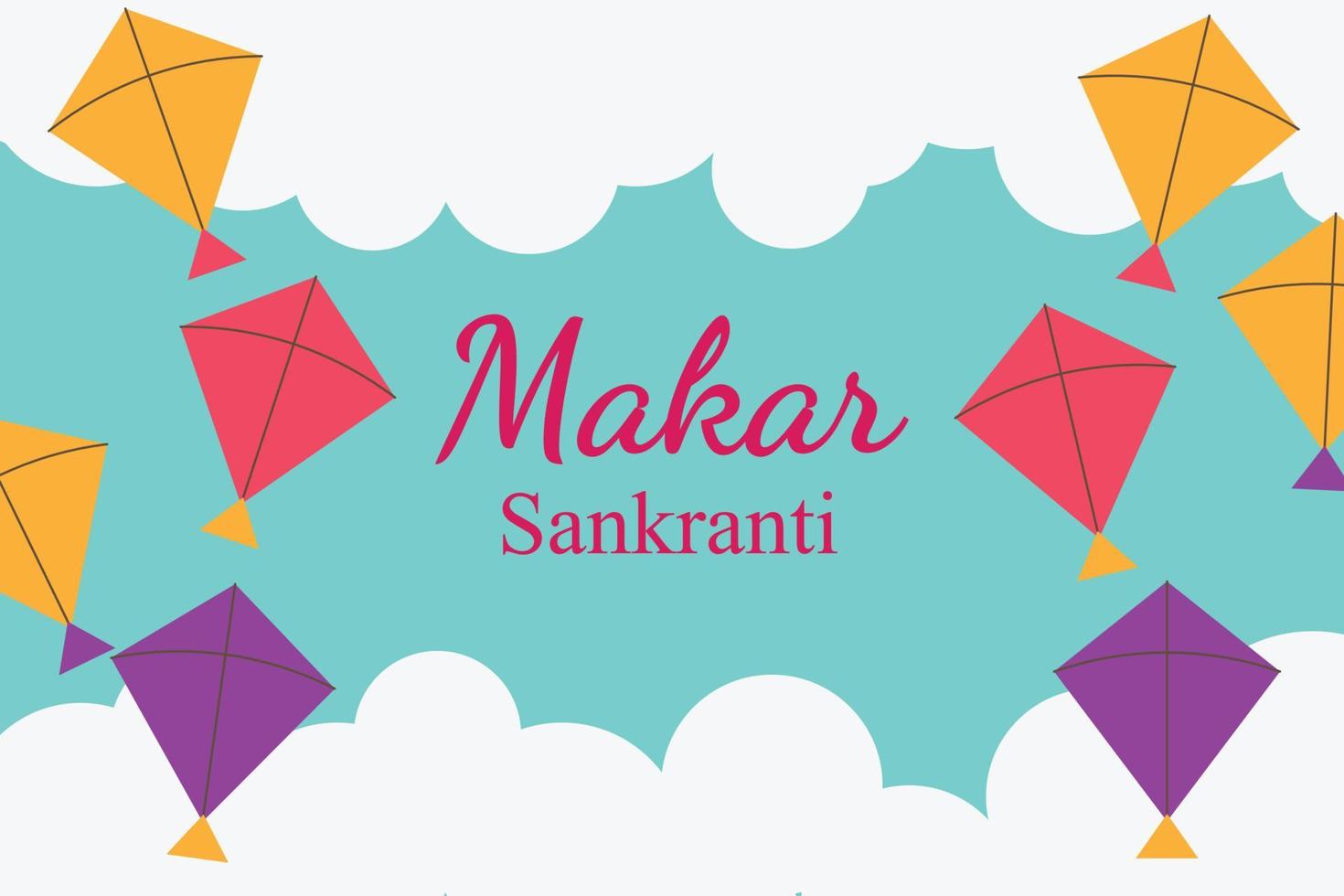 makar sankranti bakgrund. med platt design. vektor