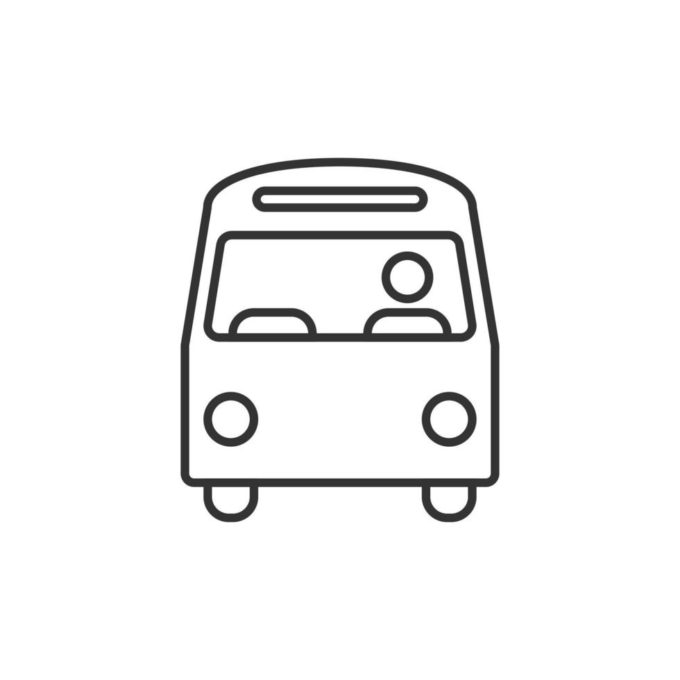 Bus-Symbol im flachen Stil. Trainer-Vektor-Illustration auf weißem Hintergrund isoliert. Geschäftskonzept für Autobus-Fahrzeuge. vektor