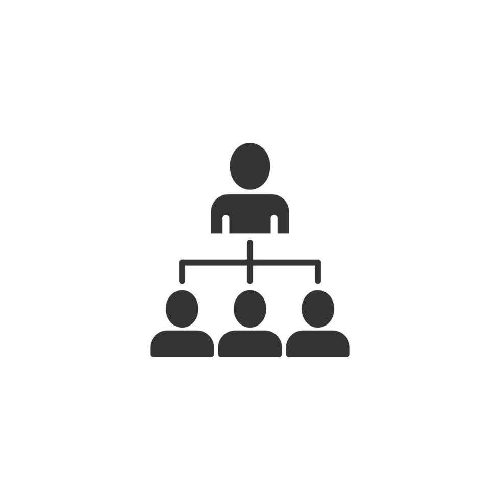 företags- organisation Diagram med företag människor vektor ikon i platt stil. människor samarbete illustration på vit bakgrund. lagarbete företag begrepp.