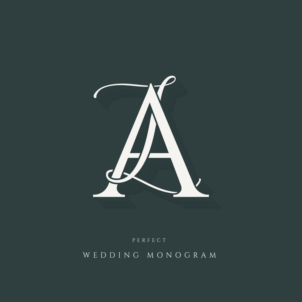 elegant klassisk la bröllop monogram med kursiv och serif typsnitt kombinerad. unik, lyxig, mogna och elegant stil logotyp. perfekt för en bröllop. vektor