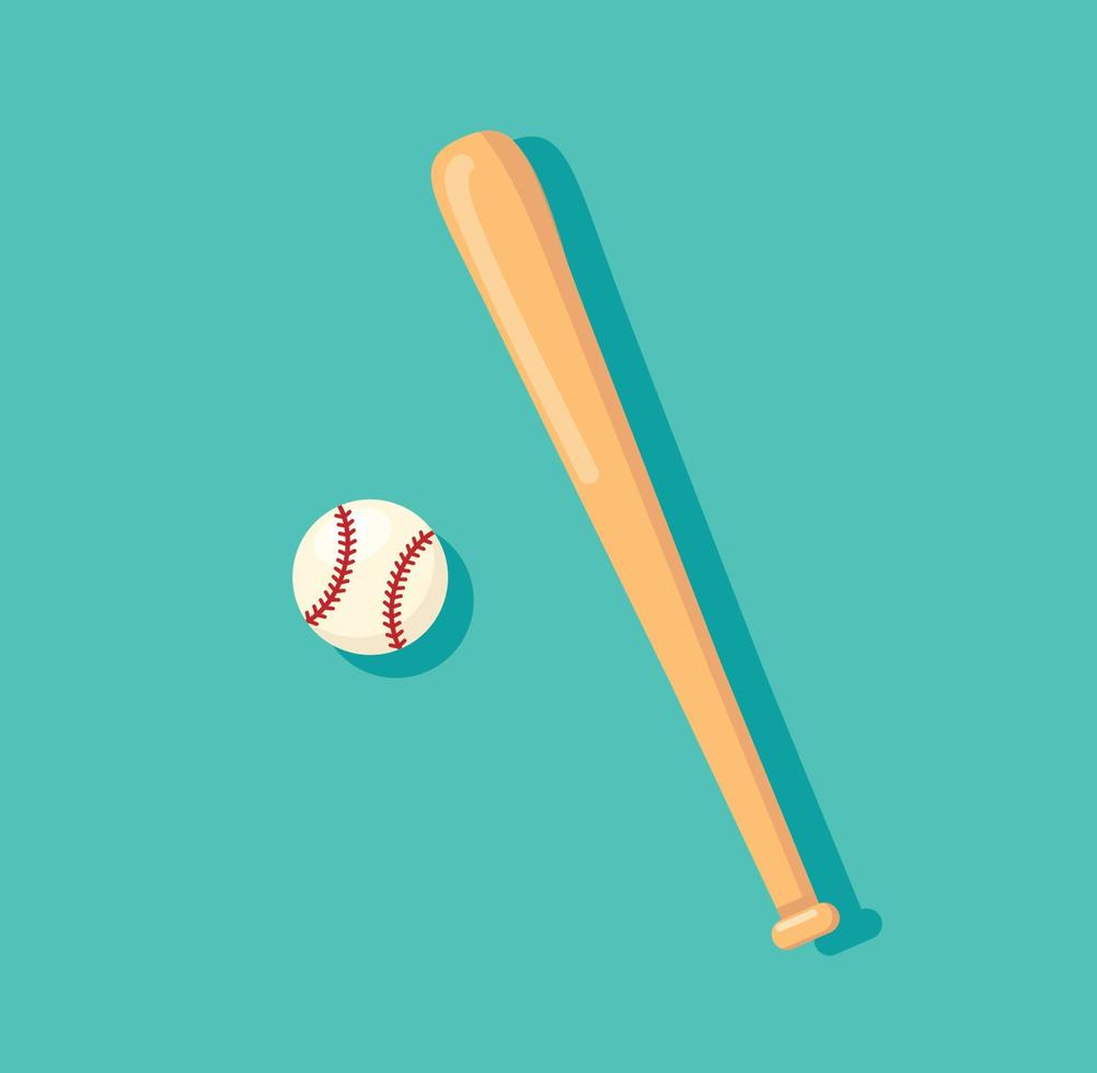 baseboll fladdermus och boll vektor illustration
