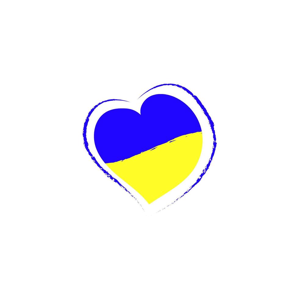 liebe ukraine emblem, grußkarte. ukrainischer unabhängigkeitstag, nationalfeiertag 24. august mit vektorherz in flaggenfarben vektor