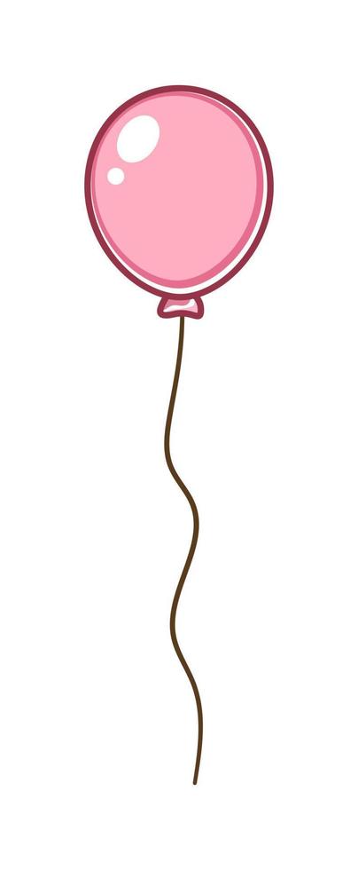 rosa Cartoon-Ballon-Illustrationscliparts vektor