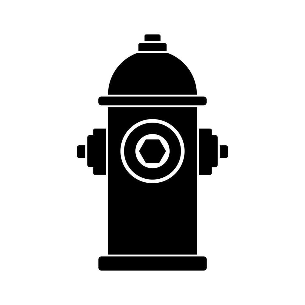 Hydrant, Feuerhahn-Silhouette. minimalistisches einfaches flaches Symbol. Ausrüstung für die Wasserversorgung von Feuerwehrleuten. vektor