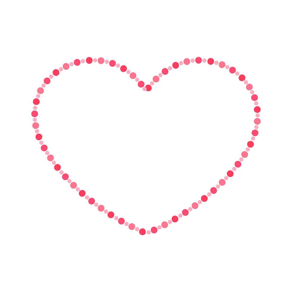 hjärta form ram med rosa och röd pastell polka punkt mönster design. enkel minimal hjärtans dag dekorativ element. vektor