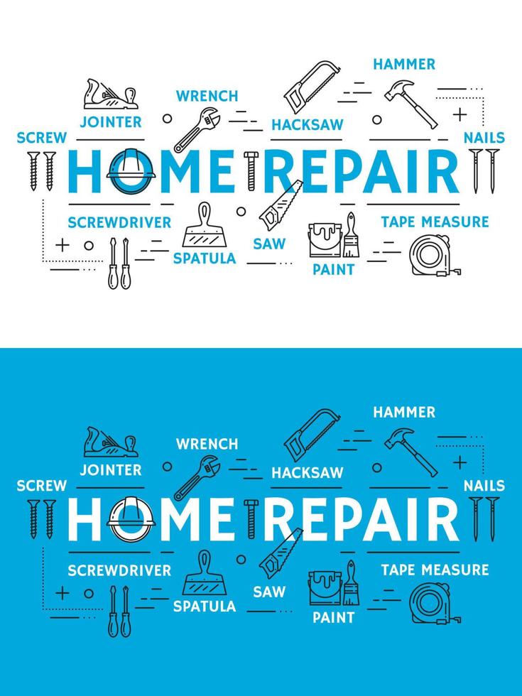 Reparaturwerkzeuge und -geräte für zu Hause vektor