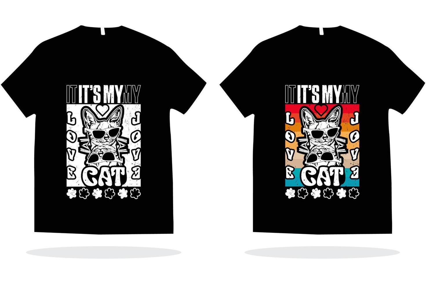 mein Katzen-T-Shirt-Design, Katzenliebhaber-Vintage-T-Shirt-Design-Vektorvorlage für den Druck vektor