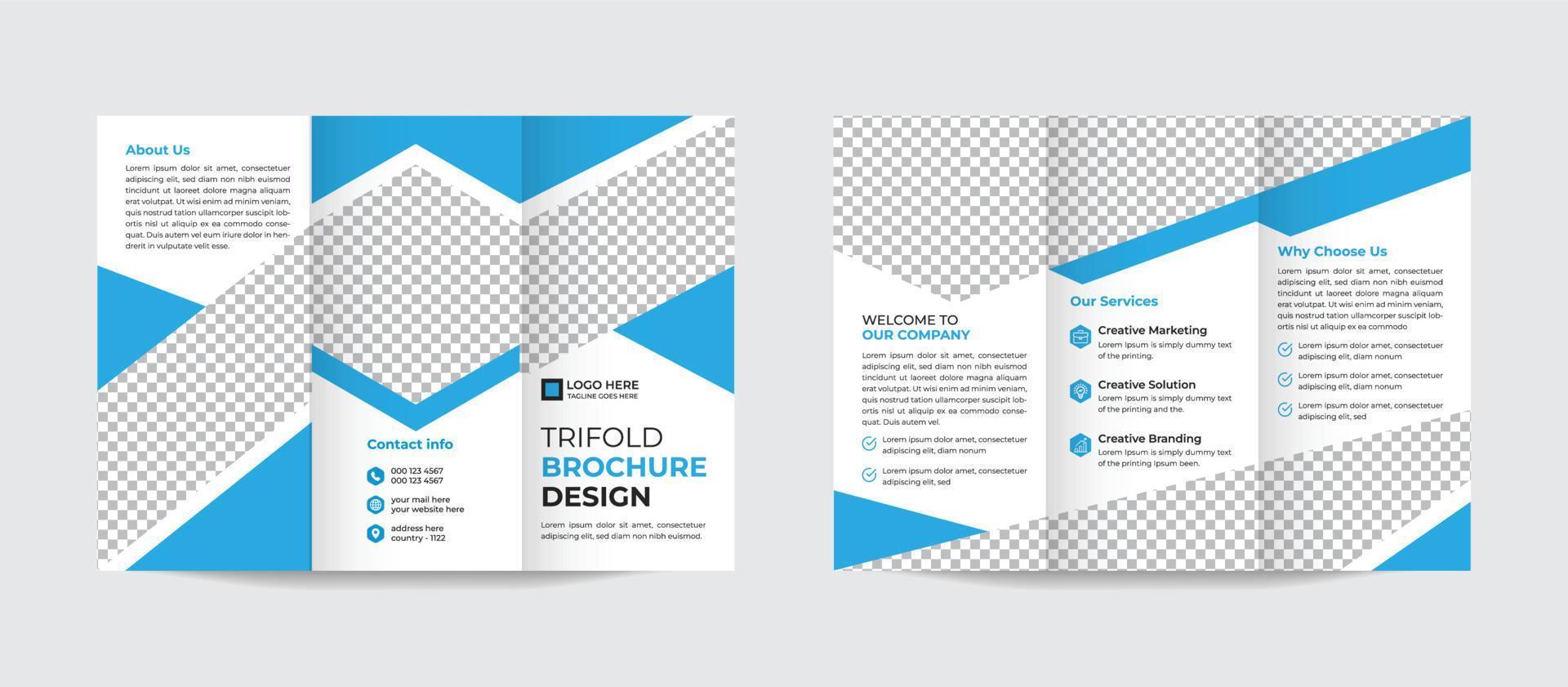 professionelles Corporate Trifold-Business-Broschürendesign, Broschürenvorlage Pro-Vektor vektor
