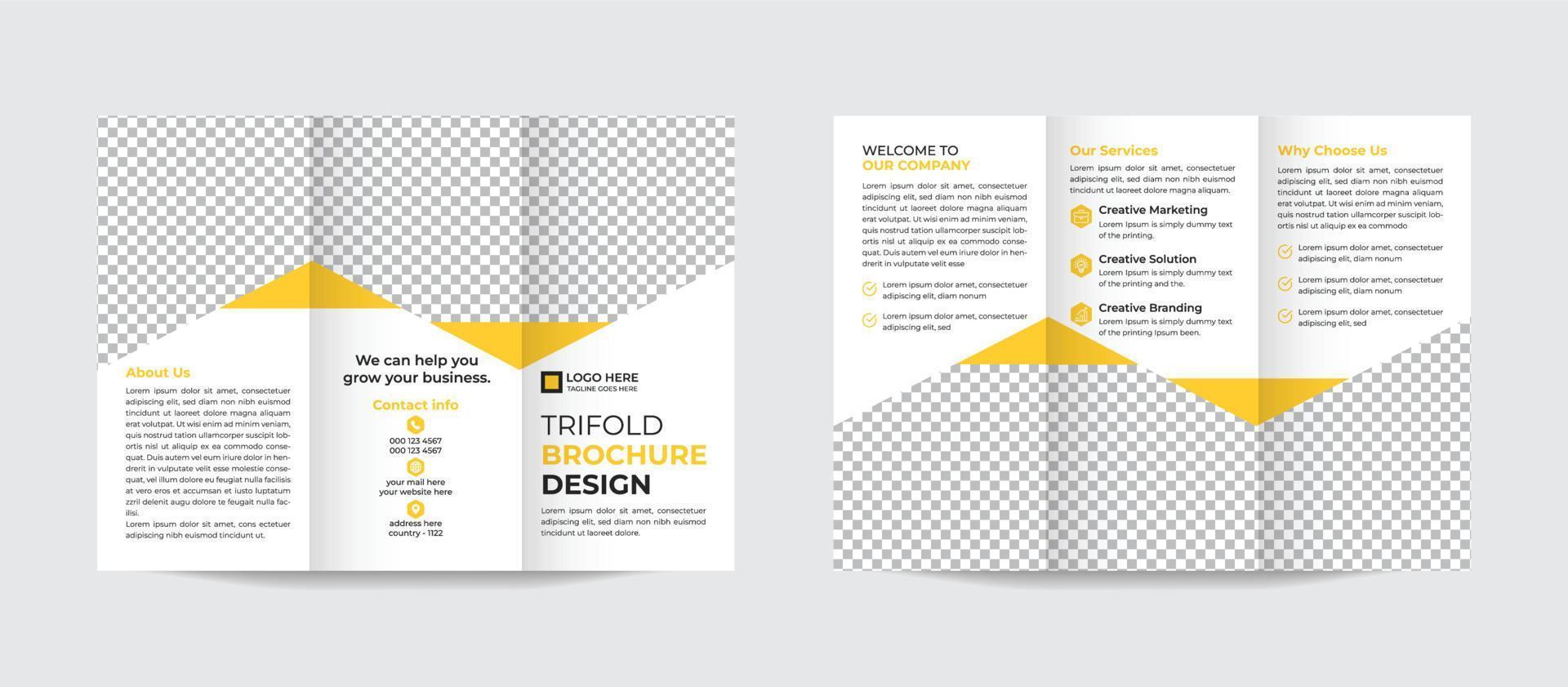 Corporate Professional Business Trifold Broschüre Designvorlage pro Vektor