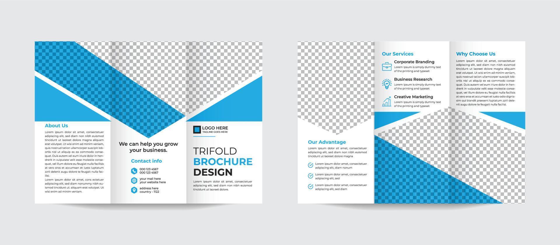 professionell företags- kreativ modern eleganta företag trifold broschyr design mall proffs vektor