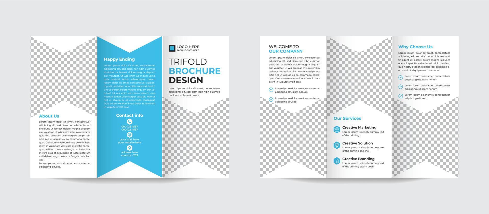 Corporate Creative Modern Business Trifold Broschüre Template Design Pro Vector