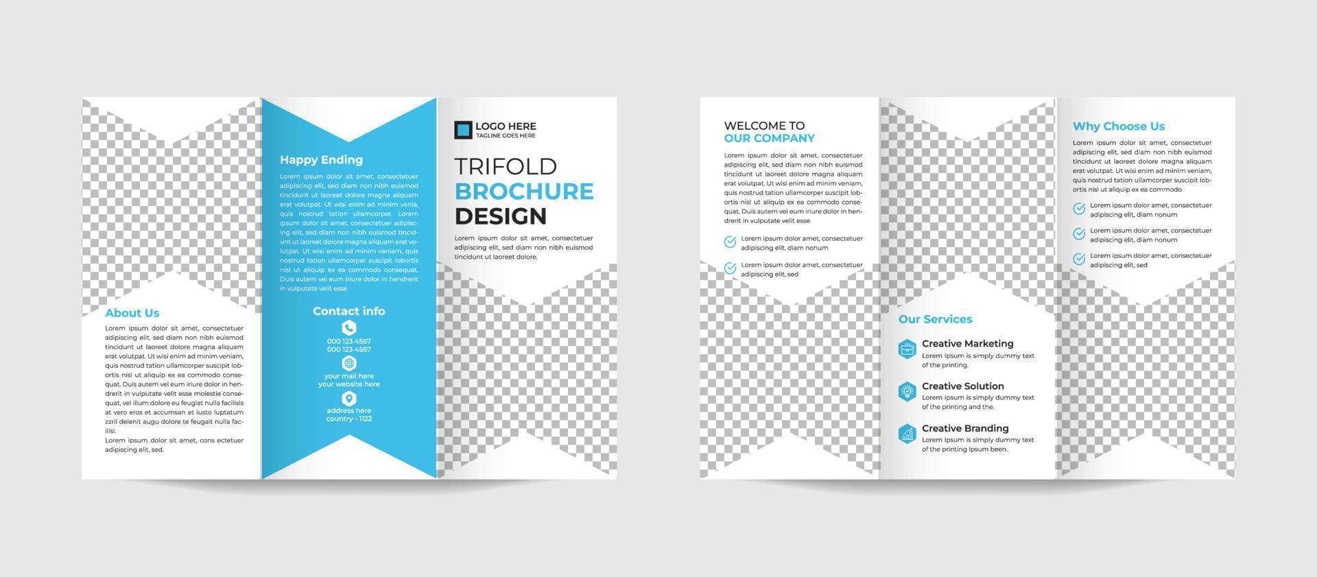 företags- kreativ modern företag trifold broschyr mall design proffs vektor