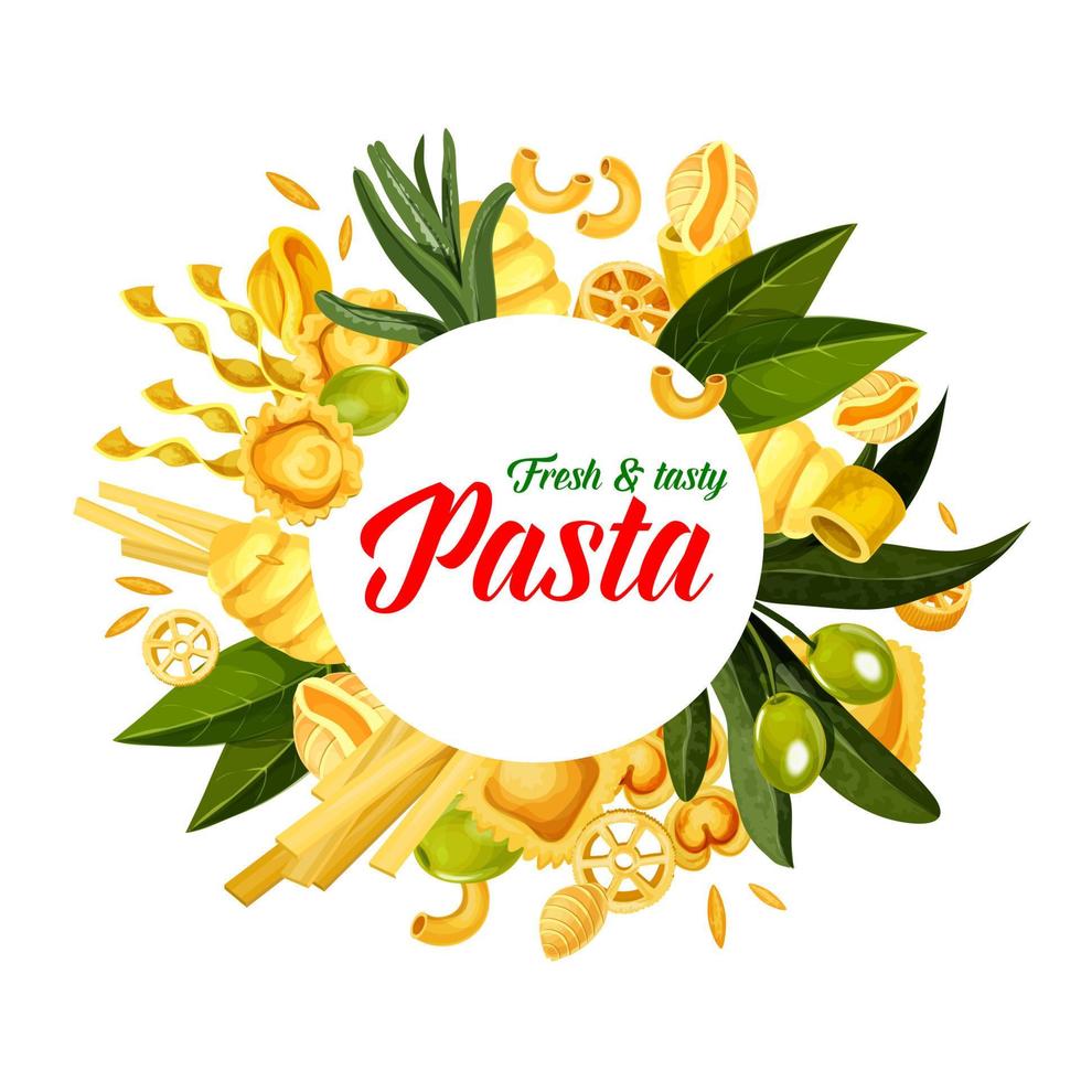italiensk pasta spaghetti och kryddor affisch vektor