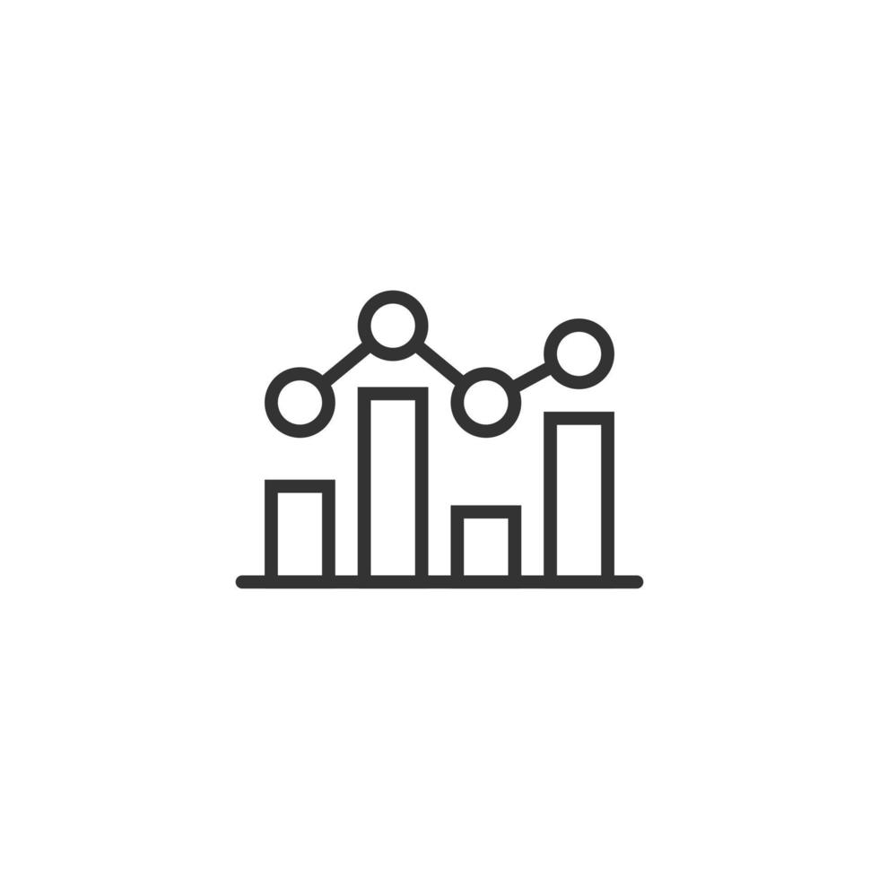 Diagrammdiagramm-Symbol im flachen Stil. Pfeil wächst Vektorillustration auf weißem, isoliertem Hintergrund. Analyse Geschäftskonzept. vektor