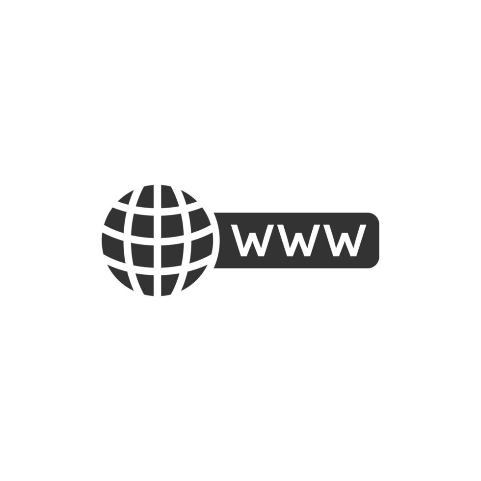 global Sök ikon i platt stil. hemsida adress vektor illustration på vit isolerat bakgrund. www nätverk företag begrepp.