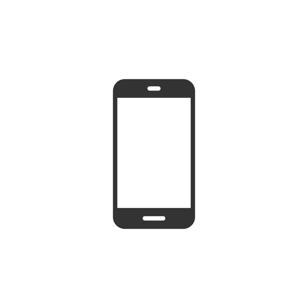 Smartphone-Symbol für leeren Bildschirm im flachen Stil. Handy-Vektor-Illustration auf weißem Hintergrund isoliert. Telefon-Business-Konzept. vektor