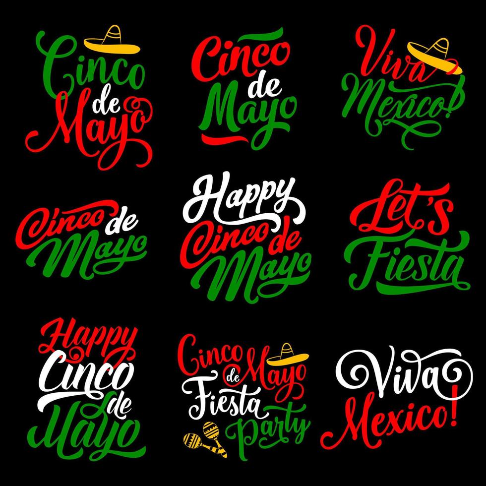 cinco de mayo urlaub kalligrafie schriftzug design vektor