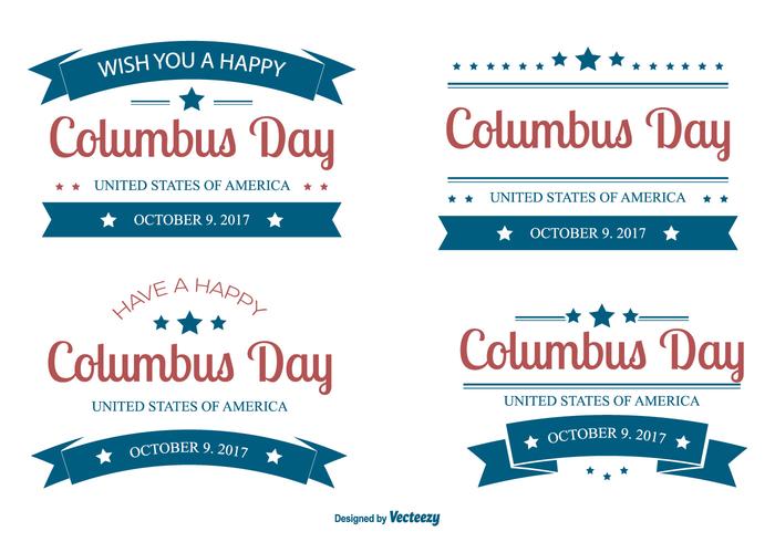 Columbus Day 2017 Label-Sammlung vektor