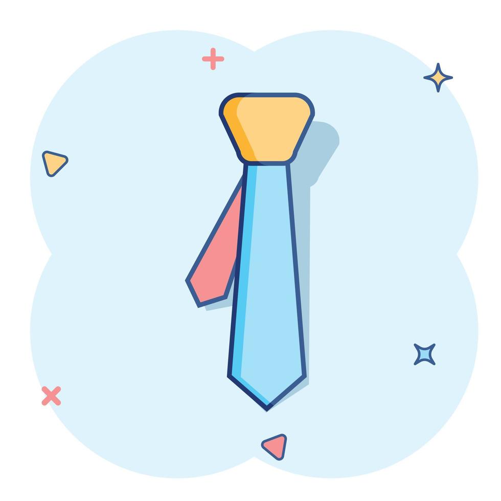 vektor tecknad serie slips ikon i komisk stil. slips tecken illustration piktogram. slips företag stänk effekt begrepp.