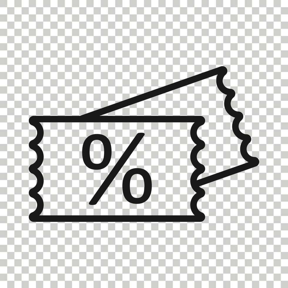 Preisgutschein-Symbol im flachen Stil. Rabatt-Tag-Zeichen-Vektor-Illustration auf weißem Hintergrund isoliert. Verkaufsaufkleber Geschäftskonzept. vektor