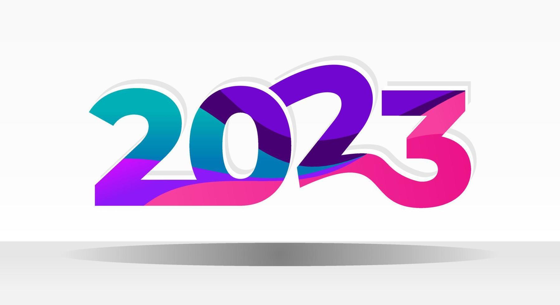 kreativer Farbverlauf 2023 Neujahrsdesignvektor vektor