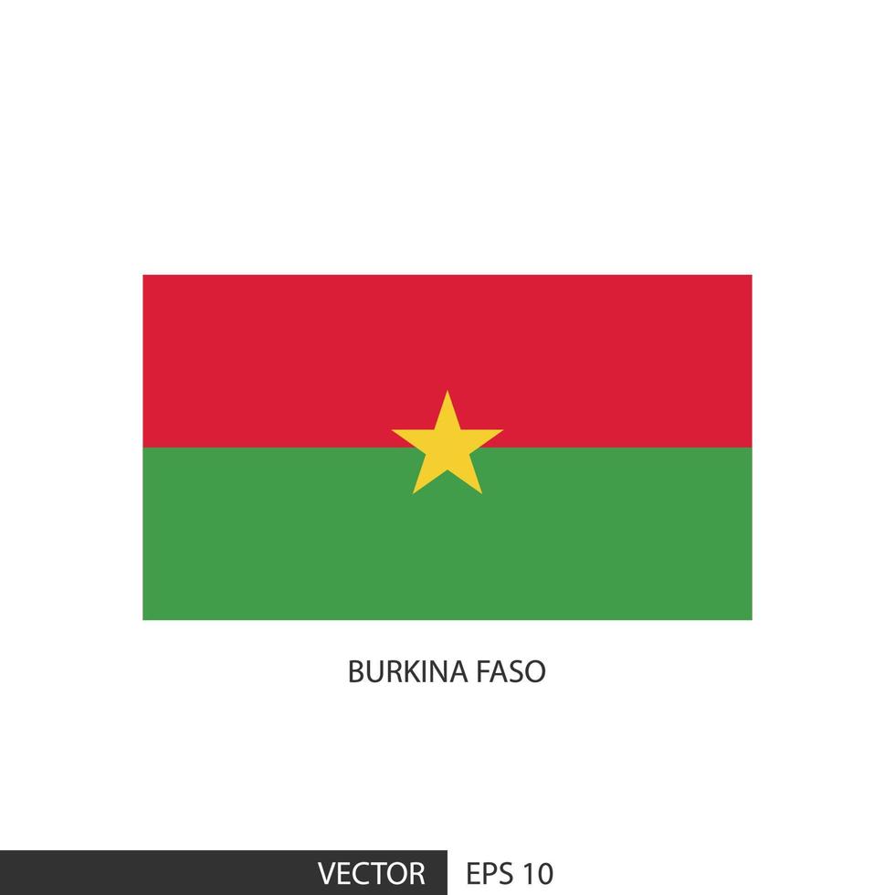Burkina faso fyrkant flagga på vit bakgrund och specificera är vektor eps10.