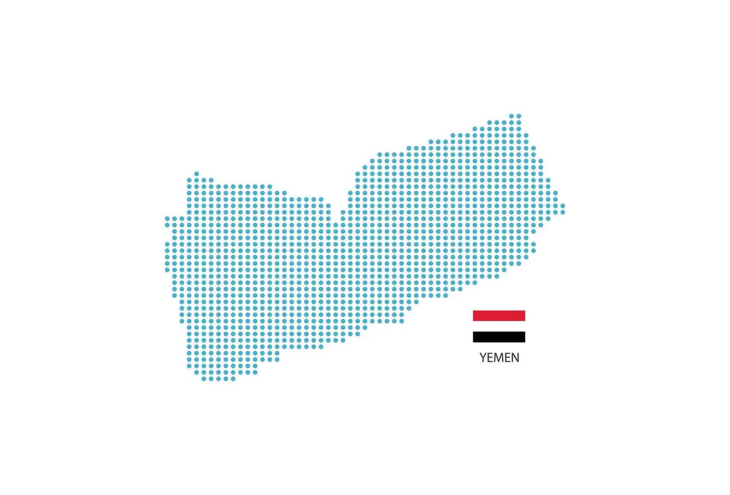 jemen Karta design blå cirkel, vit bakgrund med jemen flagga. vektor