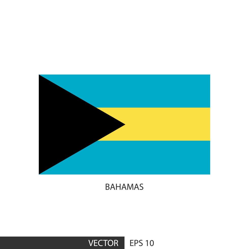 Bahamas quadratische Flagge auf weißem Hintergrund und angeben, ist Vektor eps10.