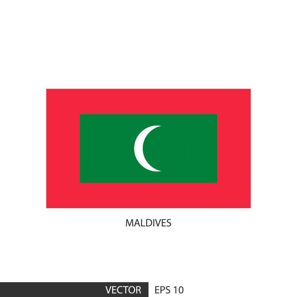 maldiverna fyrkant flagga på vit bakgrund och specificera är vektor eps10.