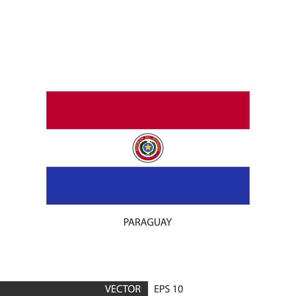 paraguay fyrkant flagga på vit bakgrund och specificera är vektor eps10.