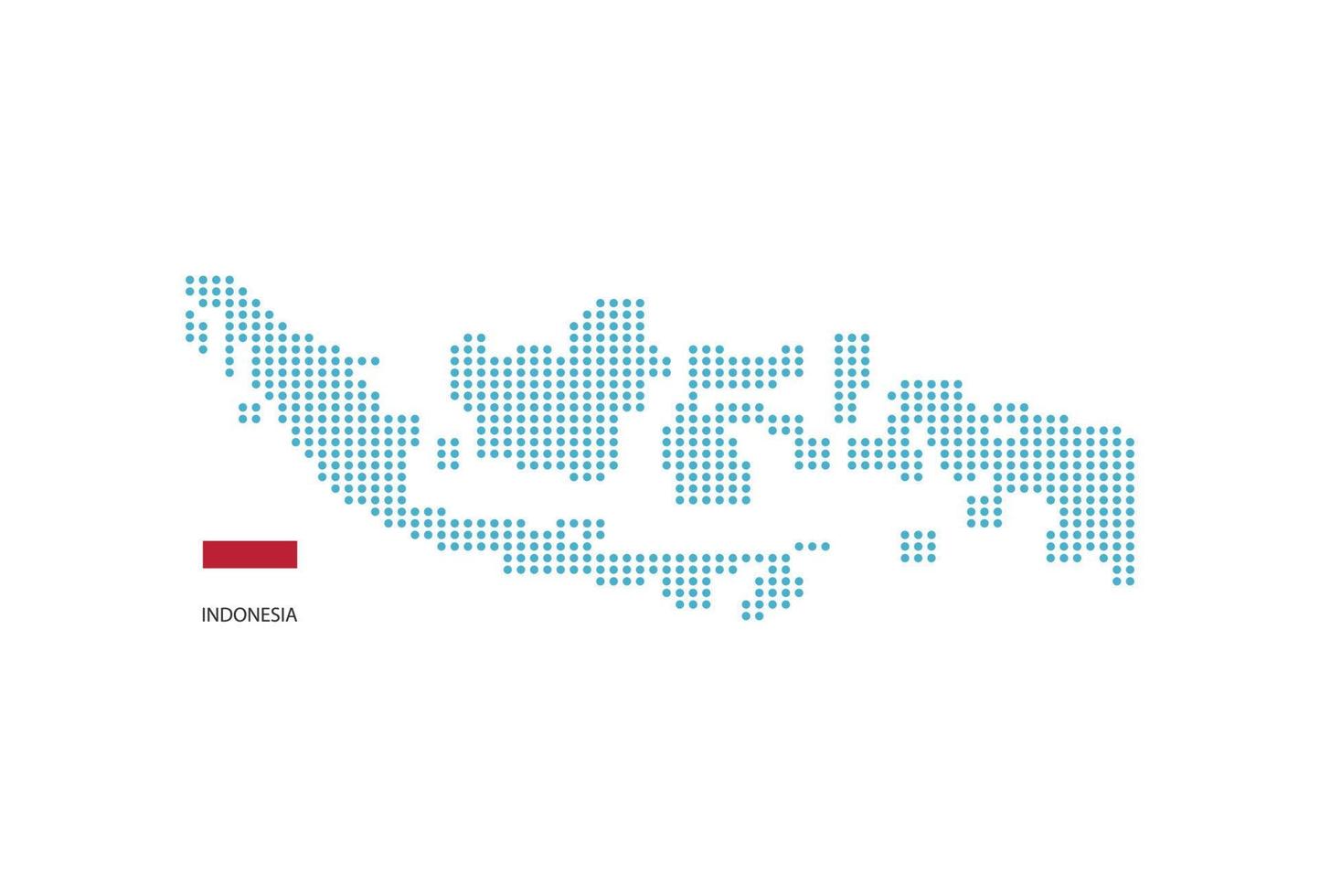 indonesien Karta design blå cirkel, vit bakgrund med indonesien flagga. vektor