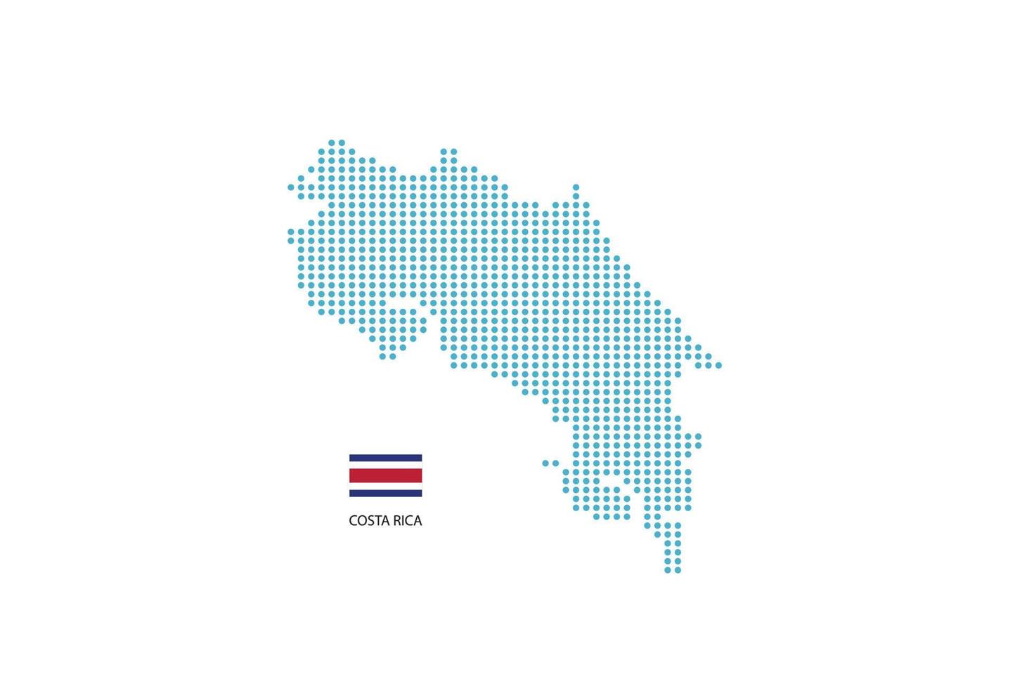 costa rica Karta design blå cirkel, vit bakgrund med costa rica flagga. vektor