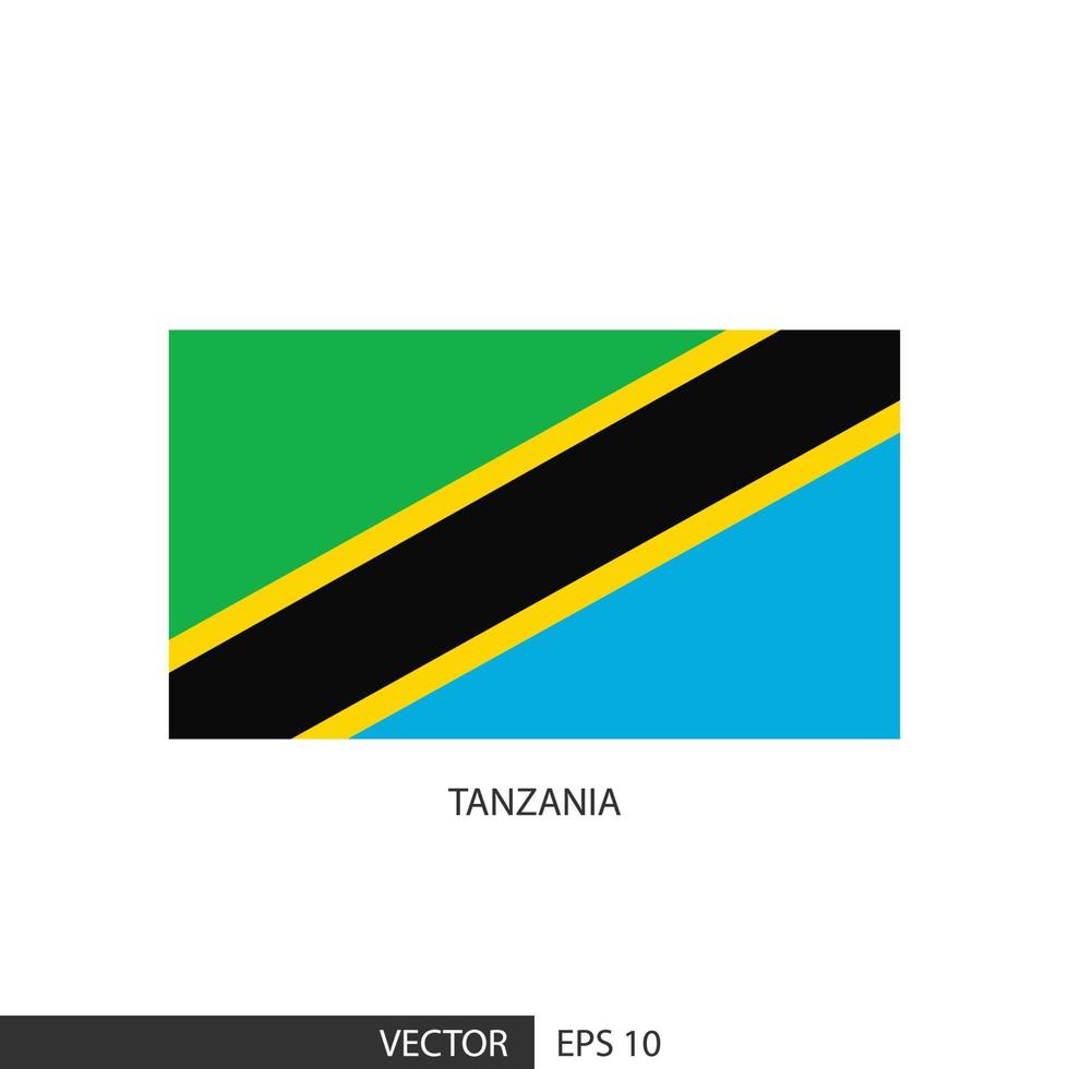 tanzania fyrkant flagga på vit bakgrund och specificera är vektor eps10.