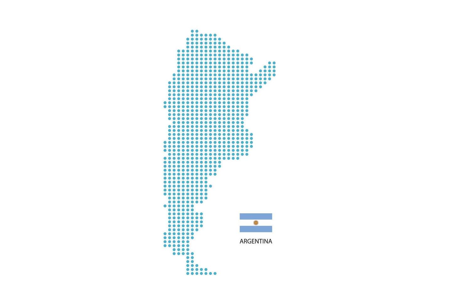 argentina Karta design blå cirkel, vit bakgrund med argentina flagga. vektor